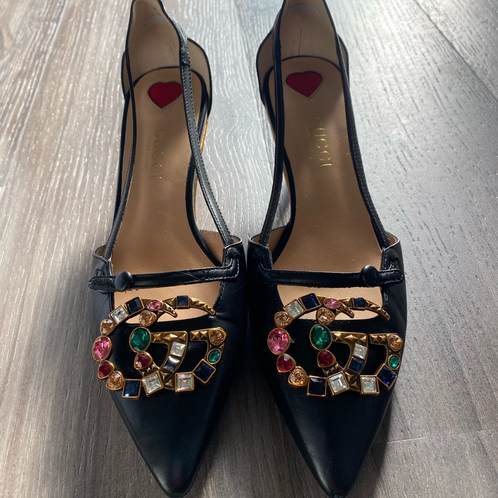 Gucci Unia GG Embellished Pumps
